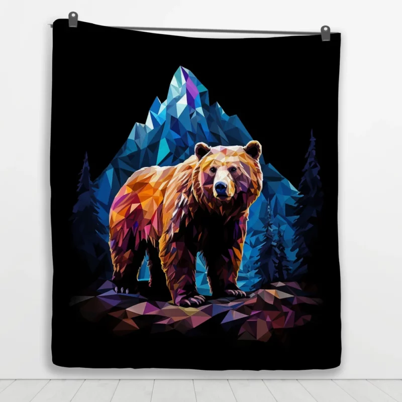 Bear in the Mountainscape Quilt Blanket 1