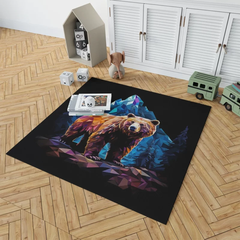 Bear in the Mountainscape Rug 1