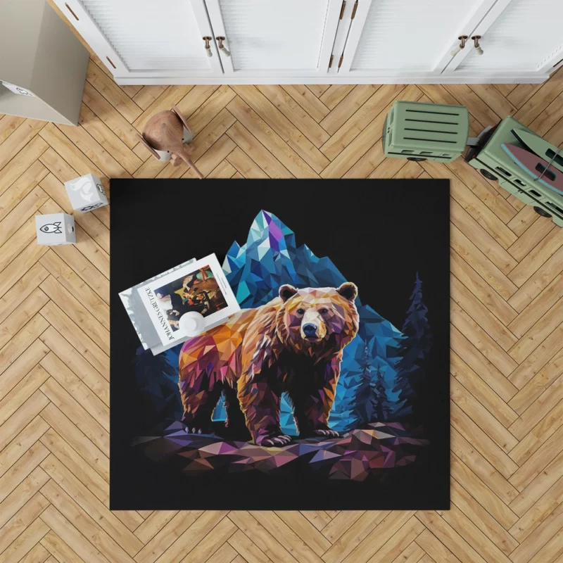 Bear in the Mountainscape Rug