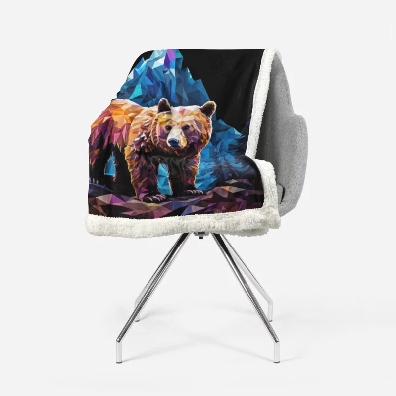 Bear in the Mountainscape Sherpa Fleece Blanket 1