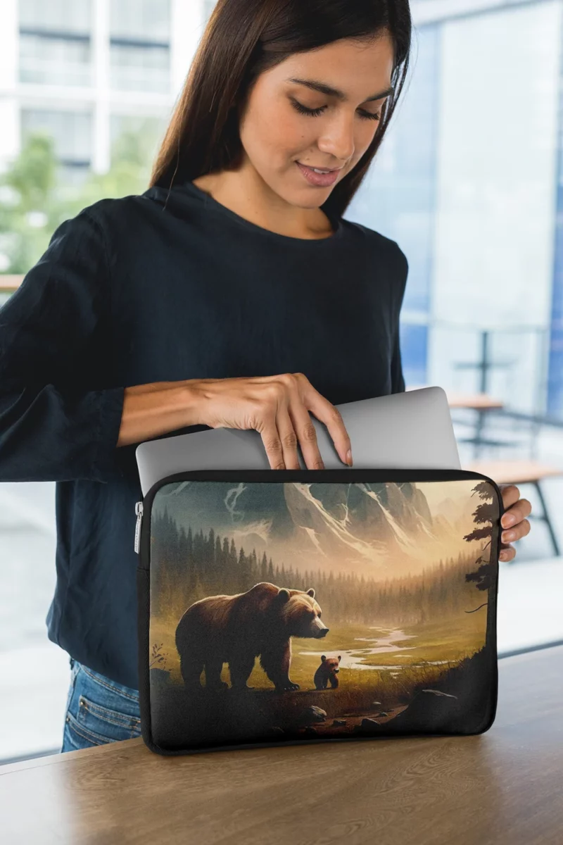 Bear on the Mountain Peak Laptop Sleeve 1