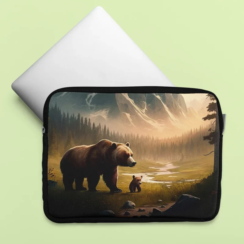 Bear on the Mountain Peak Laptop Sleeve