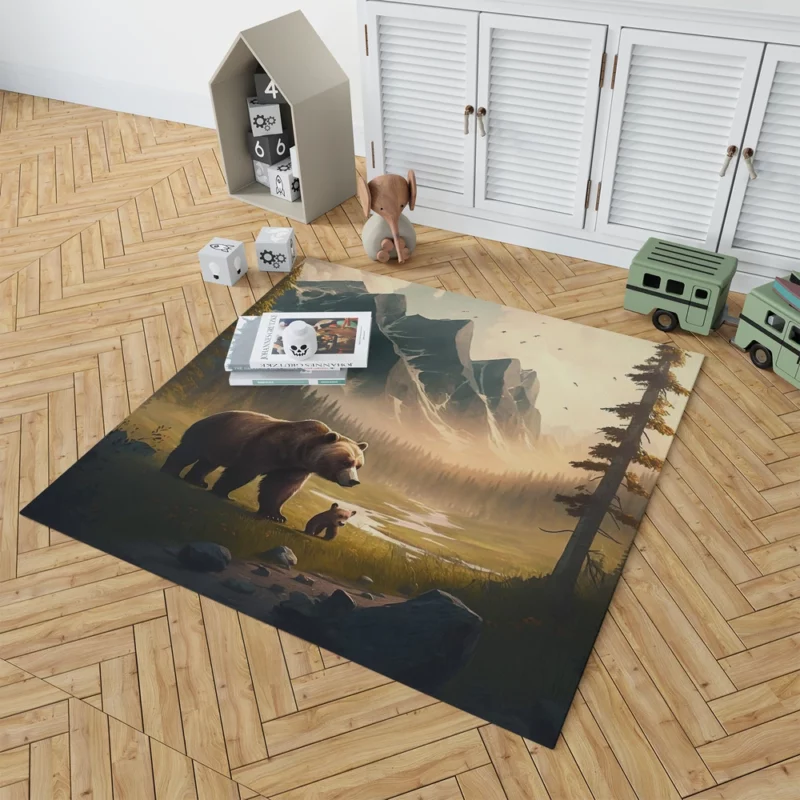 Bear on the Mountain Peak Rug 1