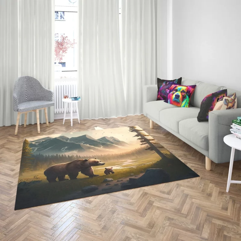 Bear on the Mountain Peak Rug 2