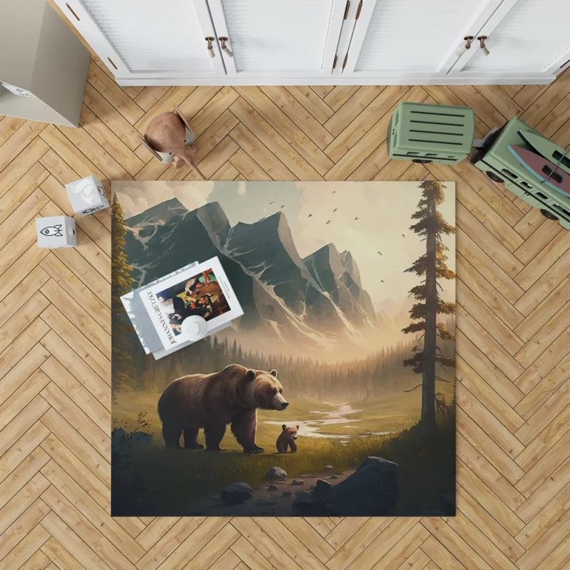 Bear on the Mountain Peak Rug