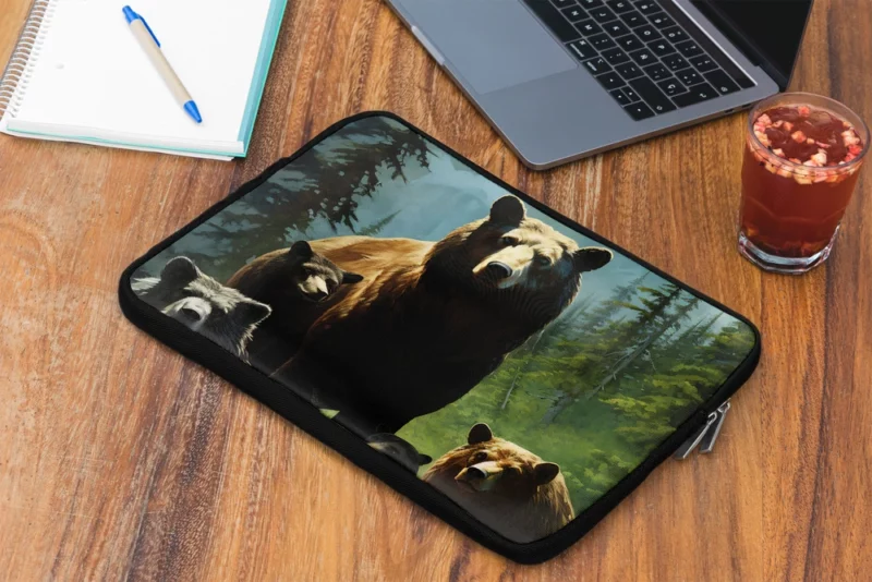 Bears Ambling Through Mountain Woods Laptop Sleeve 2