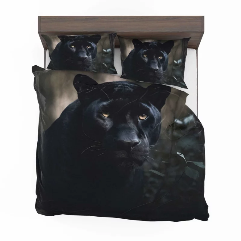 Beautiful Black Panther in Forest Bedding Set 2