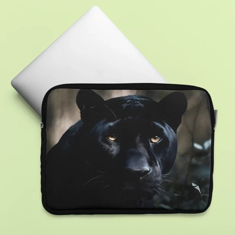 Beautiful Black Panther in Forest Laptop Sleeve