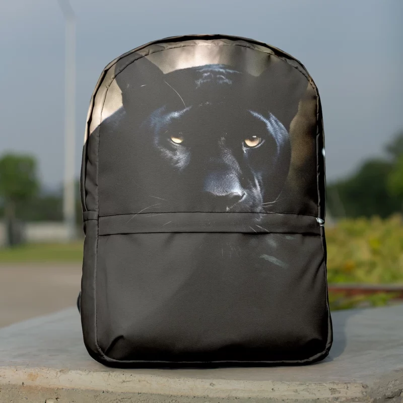 Beautiful Black Panther in Forest Minimalist Backpack