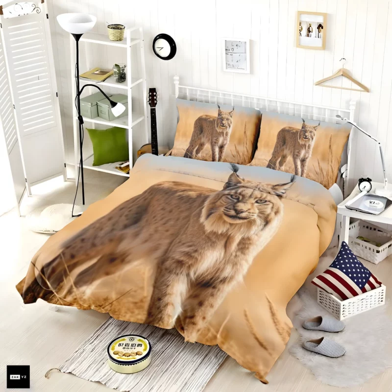 Beautiful Bobcat Printing Bedding Set