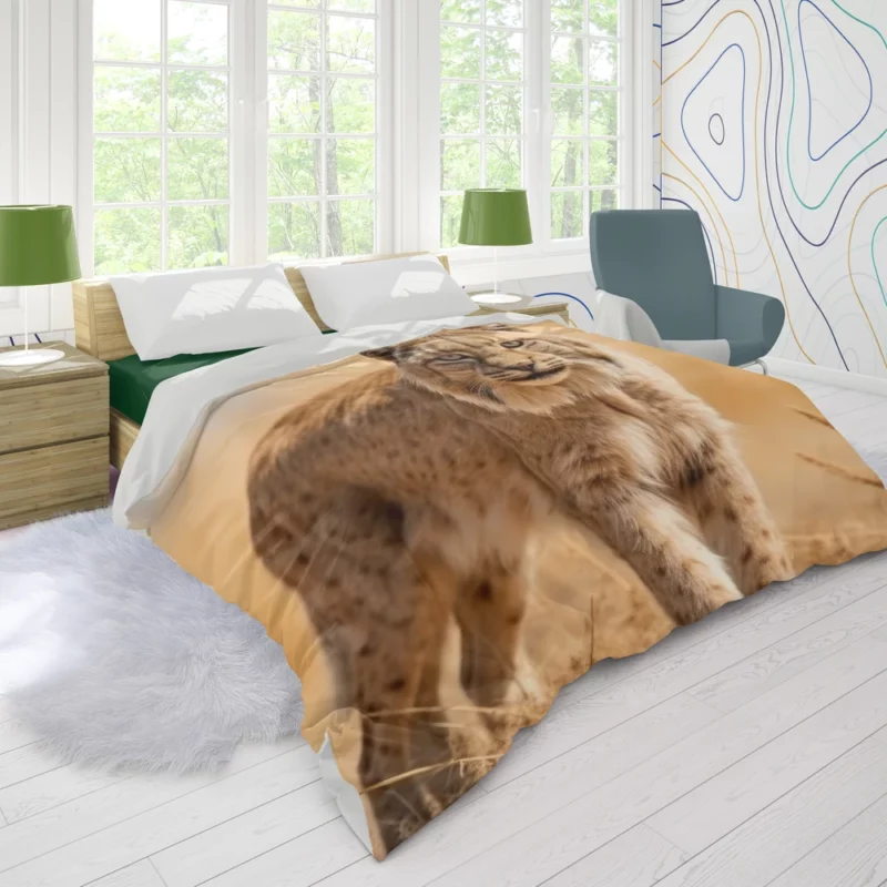 Beautiful Bobcat Printing Duvet Cover