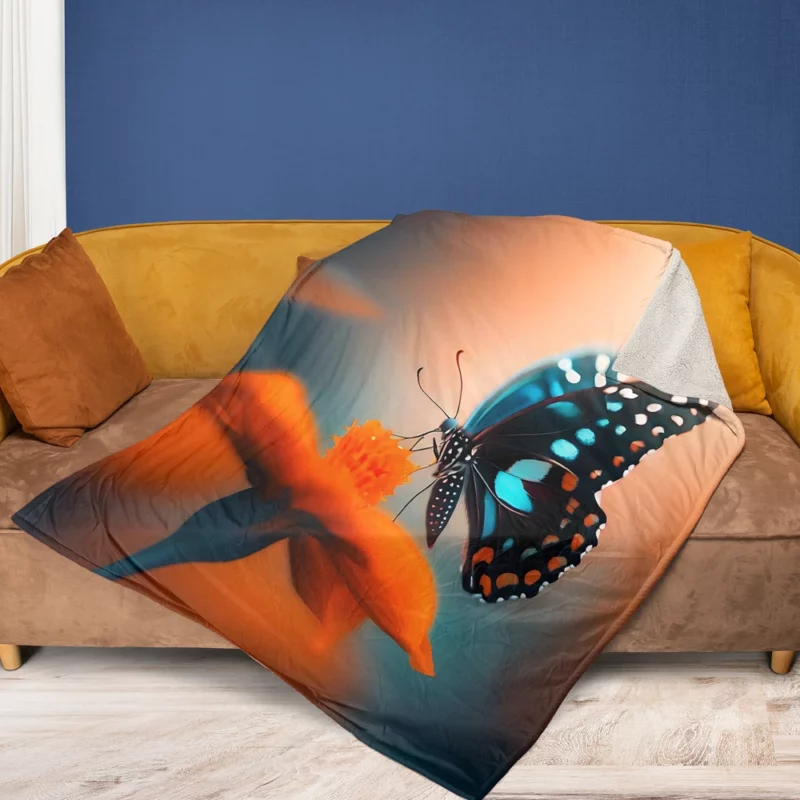 Beautiful Butterfly Photography Fleece Blanket 1