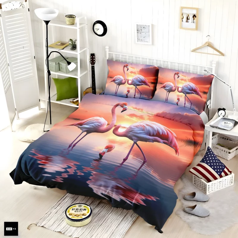 Beautiful Flamingos Bedding Set