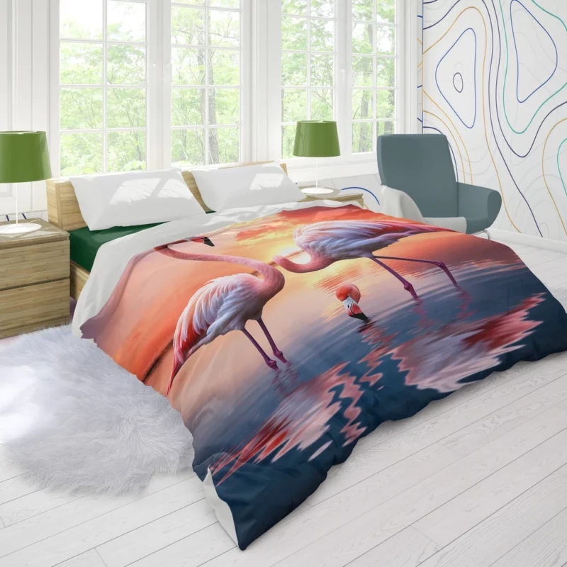 Beautiful Flamingos Duvet Cover