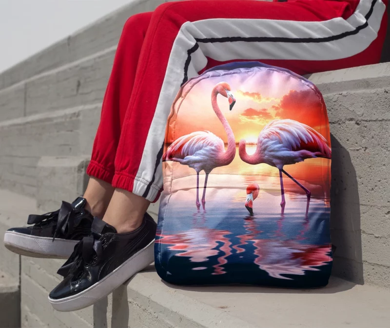 Beautiful Flamingos Minimalist Backpack 1