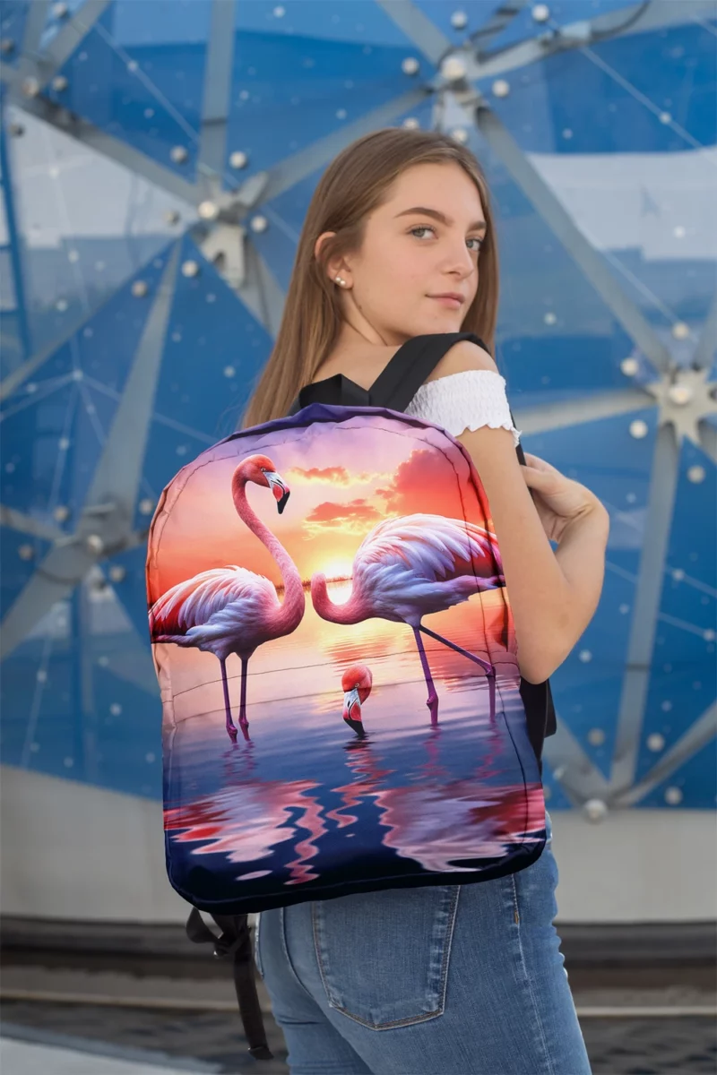 Beautiful Flamingos Minimalist Backpack 2