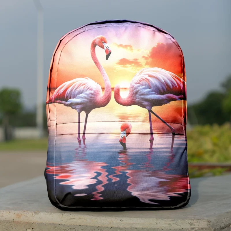 Beautiful Flamingos Minimalist Backpack