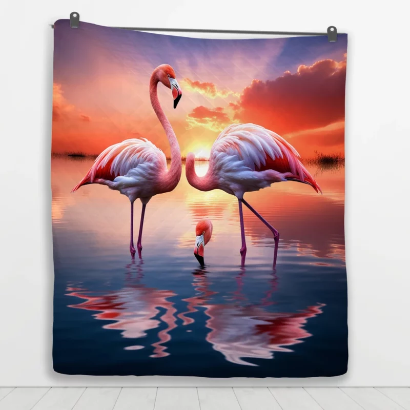 Beautiful Flamingos Quilt Blanket 1