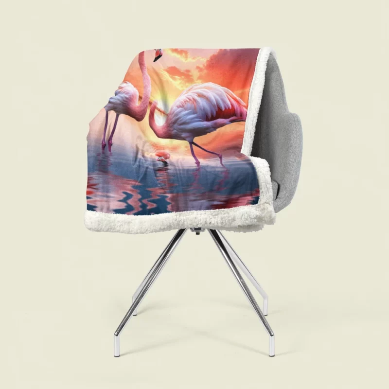 Beautiful Flamingos Sherpa Fleece Blanket 1