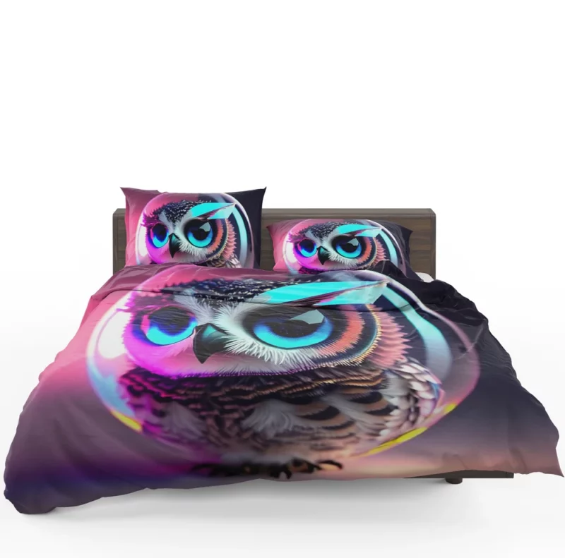 Beautiful Owl Bubble Art Bedding Set 1