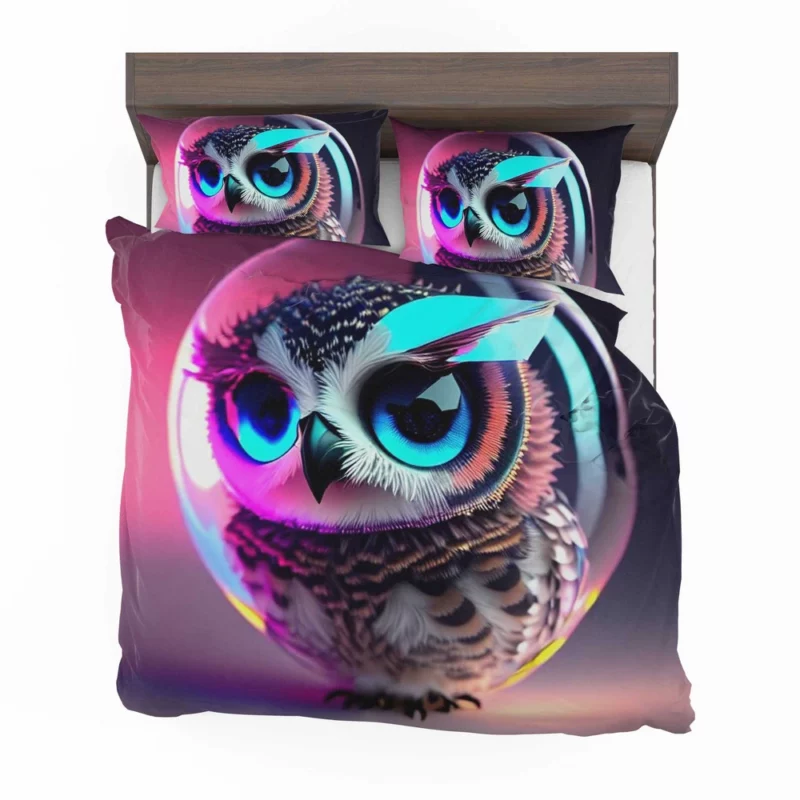 Beautiful Owl Bubble Art Bedding Set 2