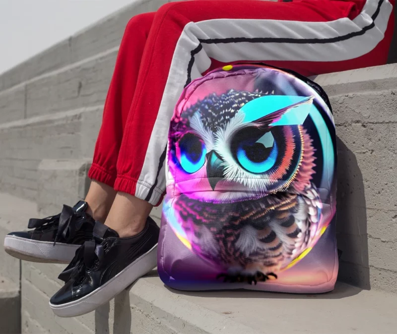 Beautiful Owl Bubble Art Minimalist Backpack 1