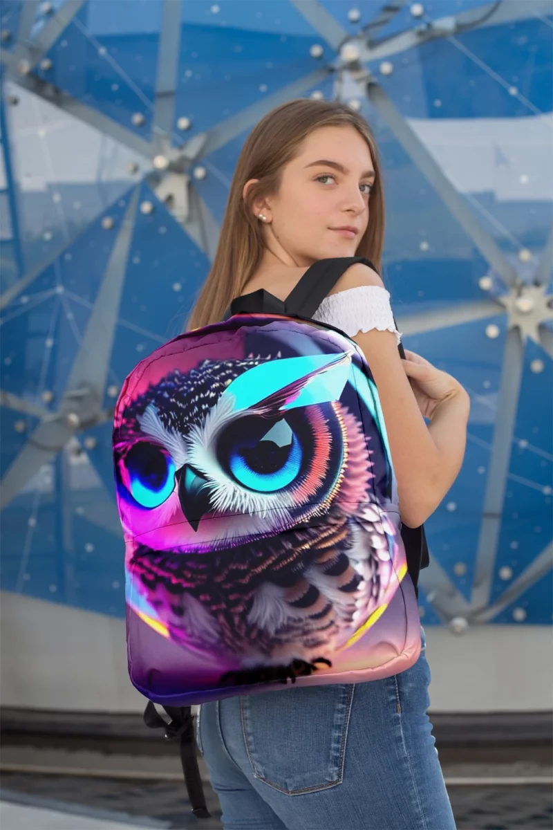 Beautiful Owl Bubble Art Minimalist Backpack 2