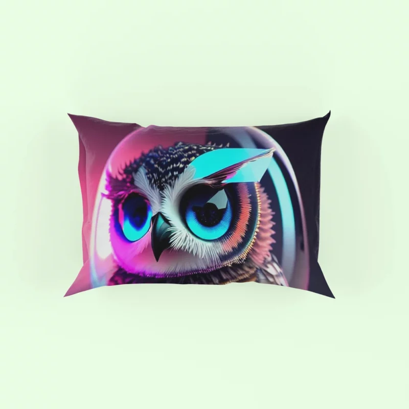 Beautiful Owl Bubble Art Pillow Case