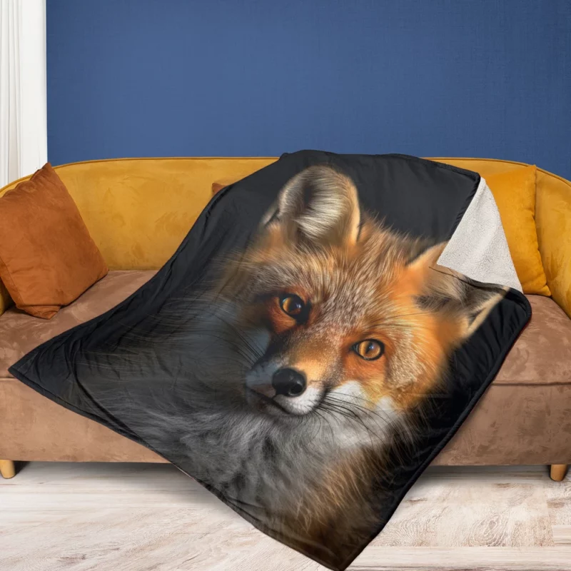 Beautiful Red Fox Portrait Fleece Blanket 1