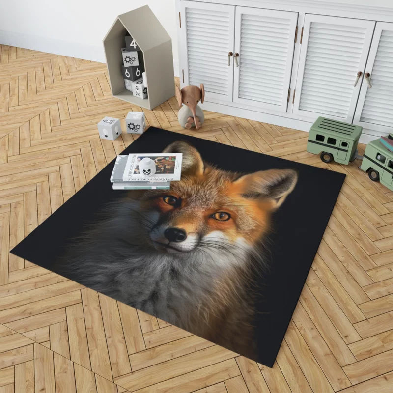 Beautiful Red Fox Portrait Rug 1