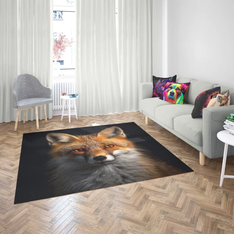 Beautiful Red Fox Portrait Rug 2