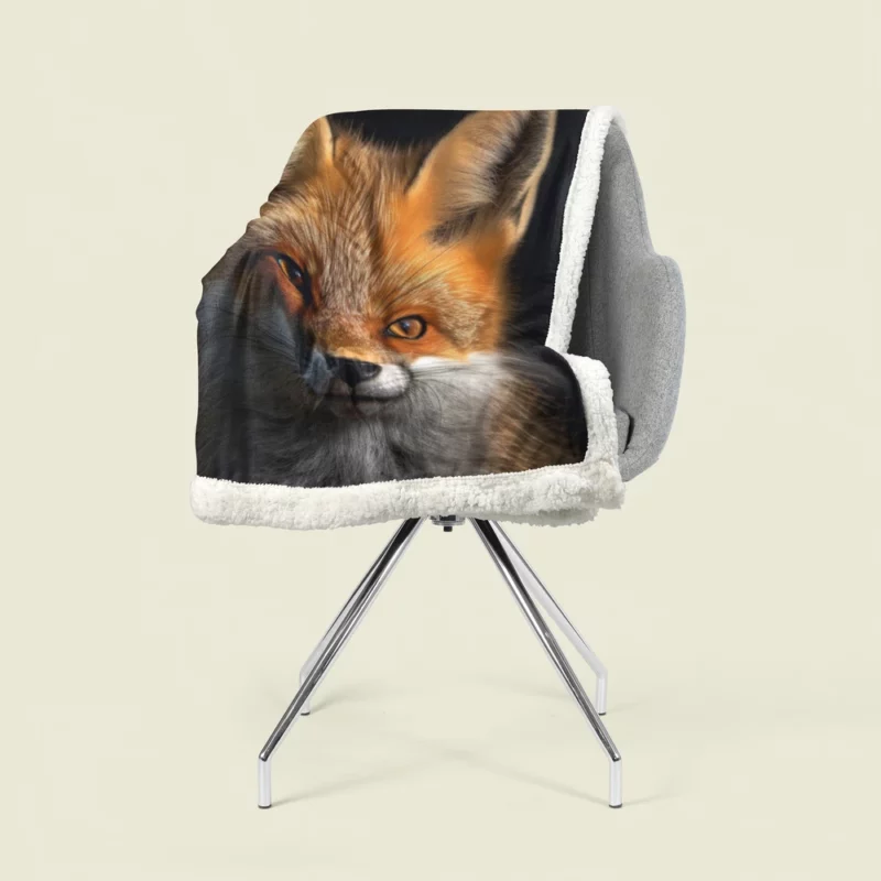 Beautiful Red Fox Portrait Sherpa Fleece Blanket 1