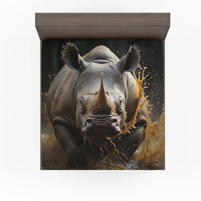 Beautiful Rhino Wallpaper Fitted Sheet