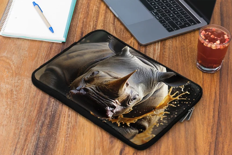 Beautiful Rhino Wallpaper Laptop Sleeve 2