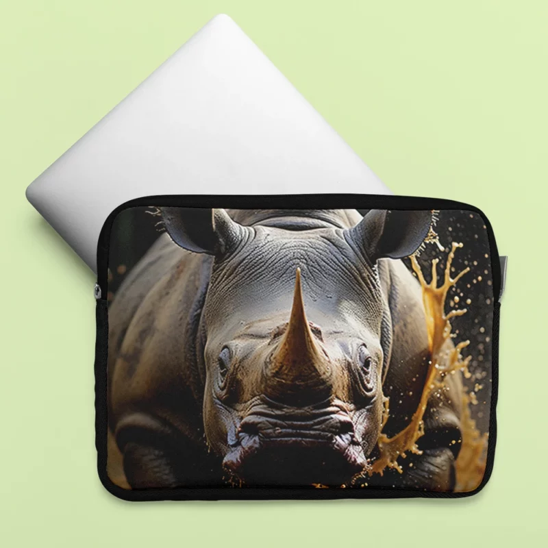 Beautiful Rhino Wallpaper Laptop Sleeve