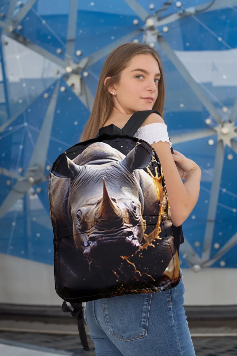 Beautiful Rhino Wallpaper Minimalist Backpack 2