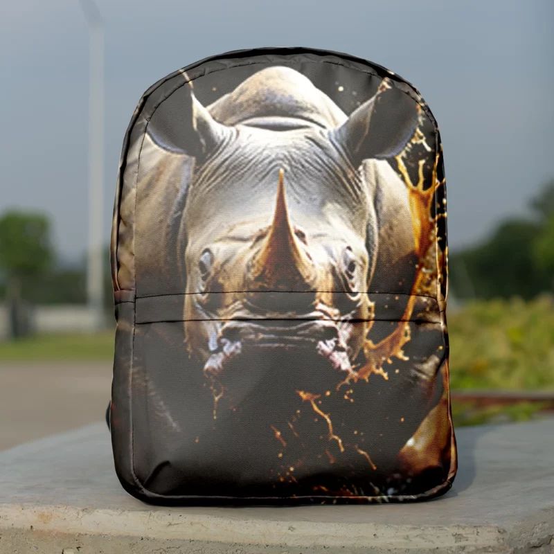 Beautiful Rhino Wallpaper Minimalist Backpack