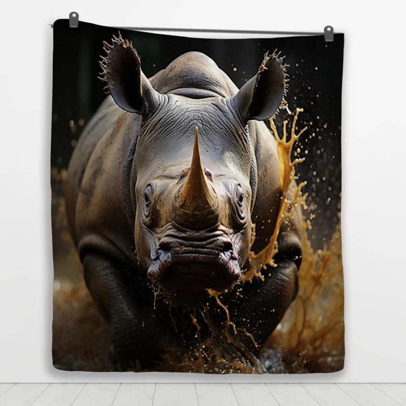 Beautiful Rhino Wallpaper Quilt Blanket 1