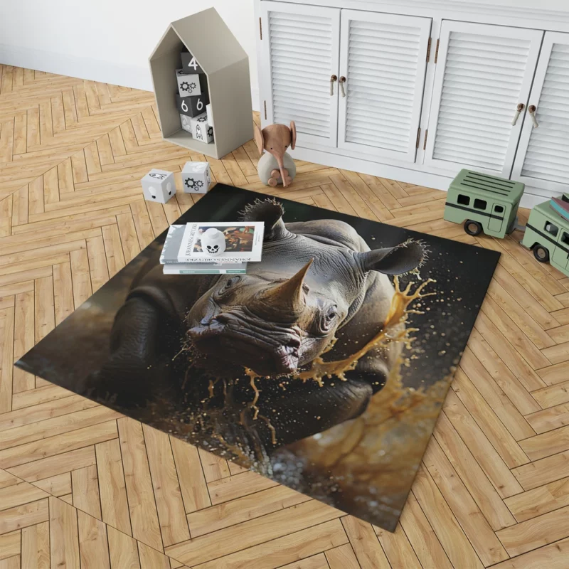 Beautiful Rhino Wallpaper Rug 1