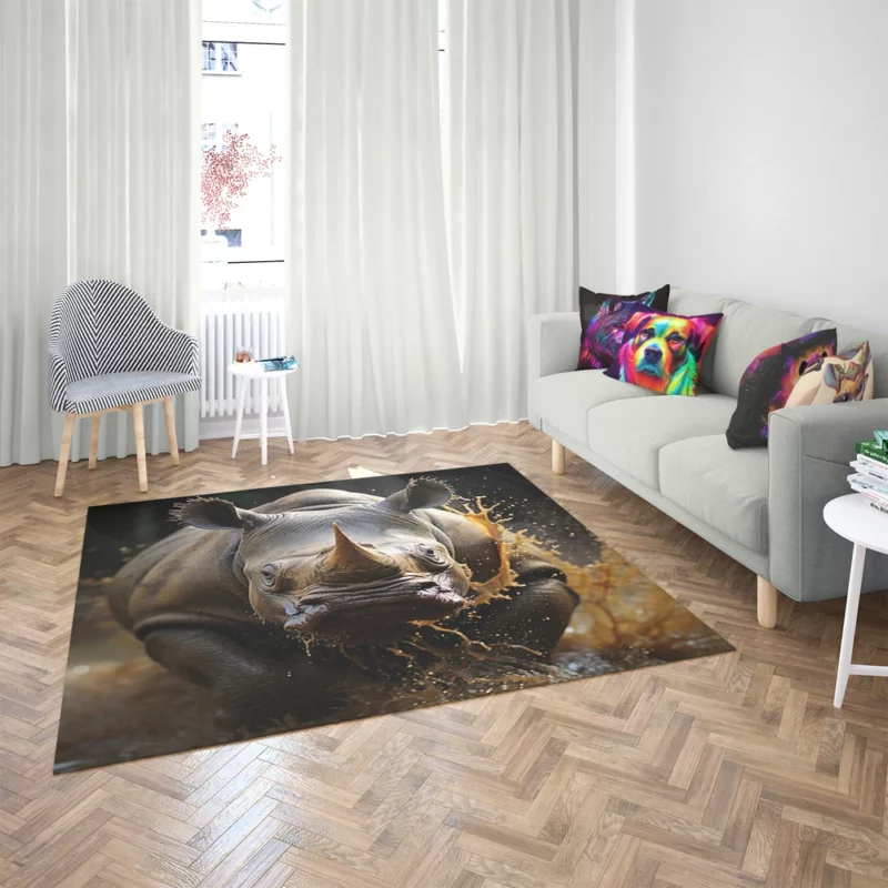 Beautiful Rhino Wallpaper Rug 2