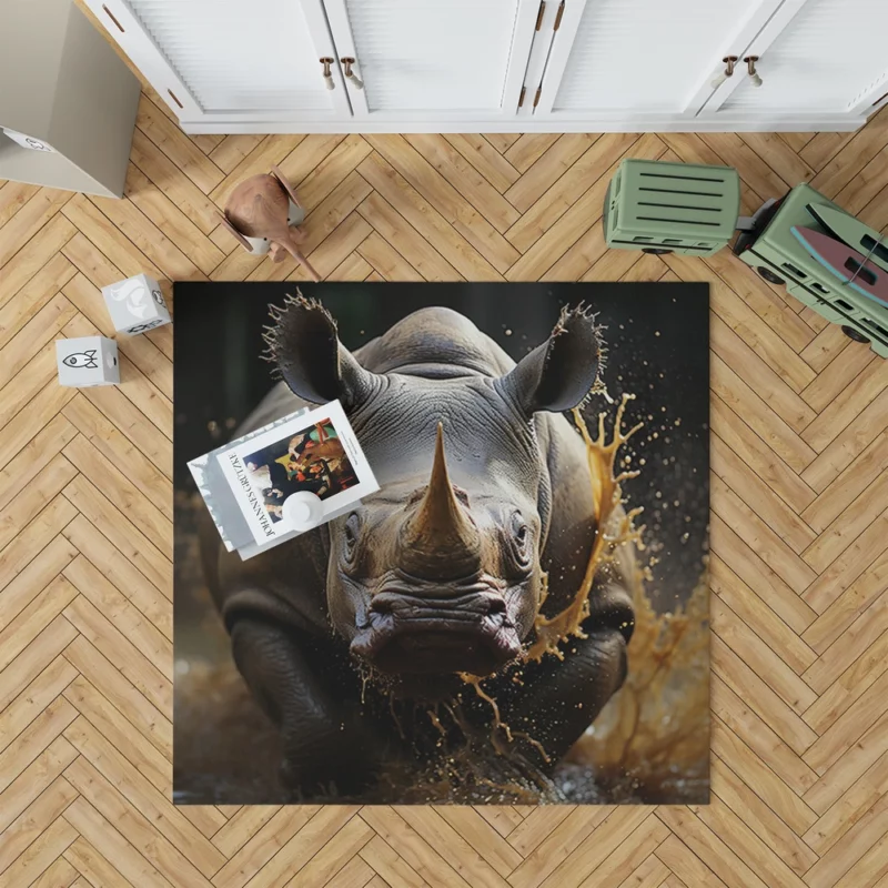 Beautiful Rhino Wallpaper Rug