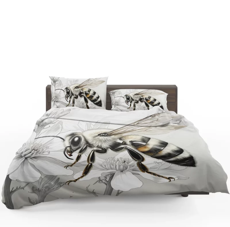 Bee Portrait with Label Bedding Set 1