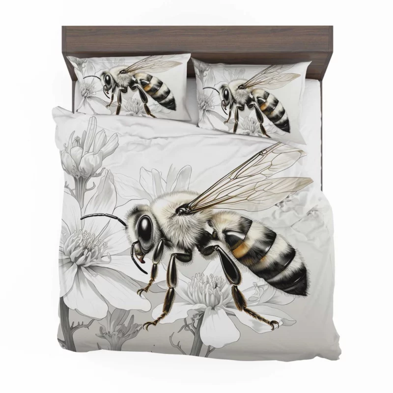 Bee Portrait with Label Bedding Set 2