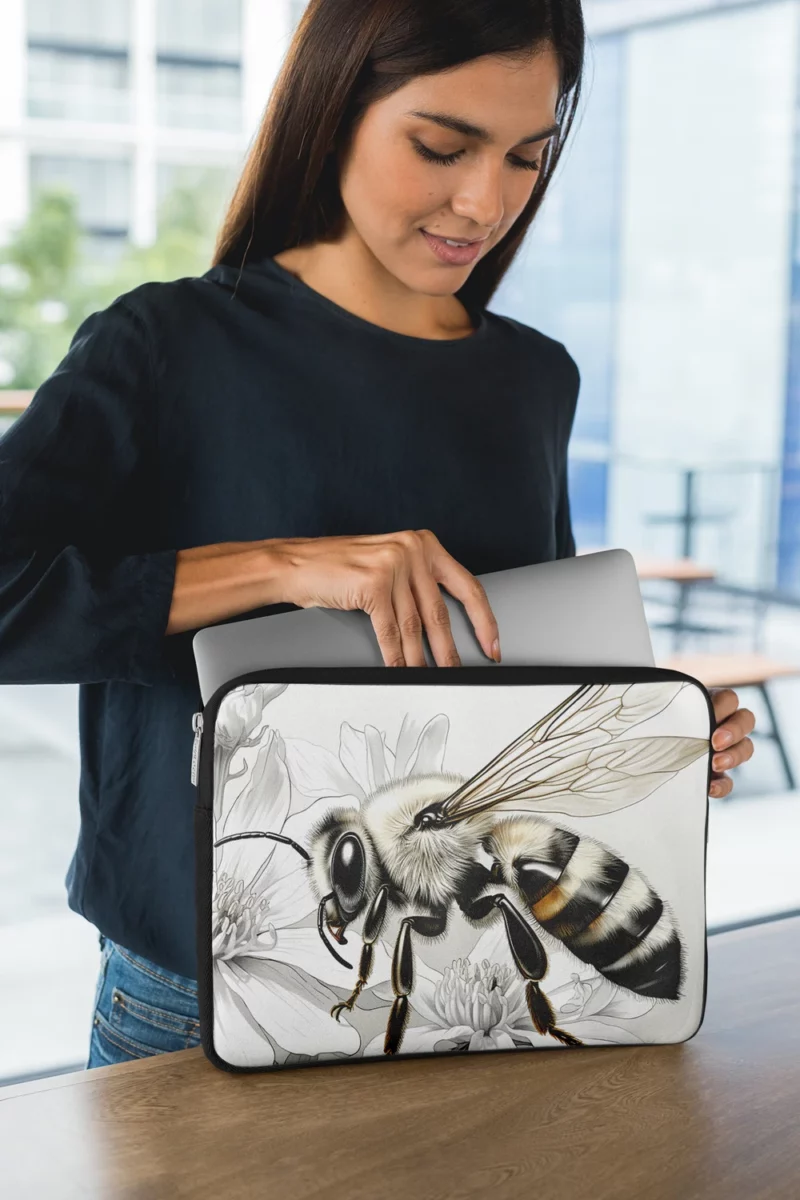 Bee Portrait with Label Laptop Sleeve 1