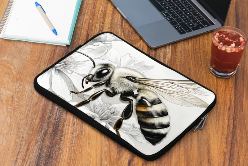 Bee Portrait with Label Laptop Sleeve 2