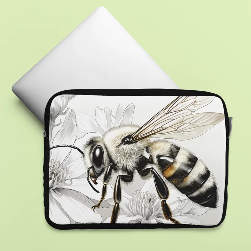 Bee Portrait with Label Laptop Sleeve