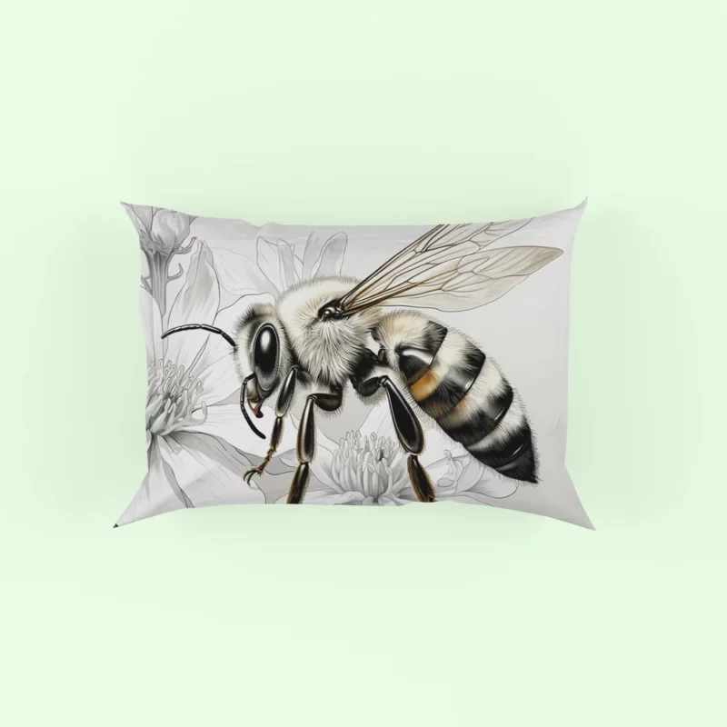 Bee Portrait with Label Pillow Case