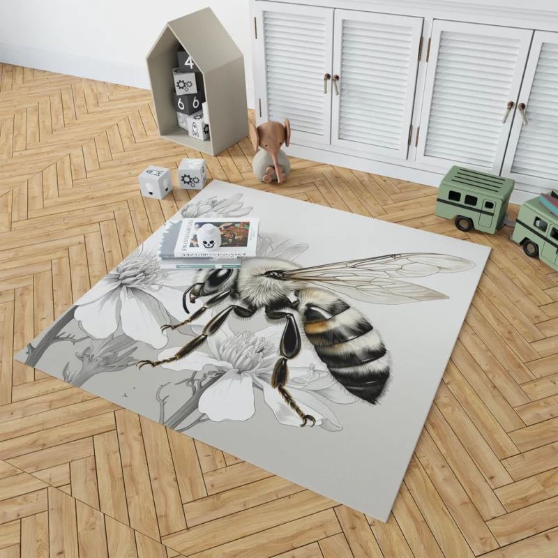 Bee Portrait with Label Rug 1