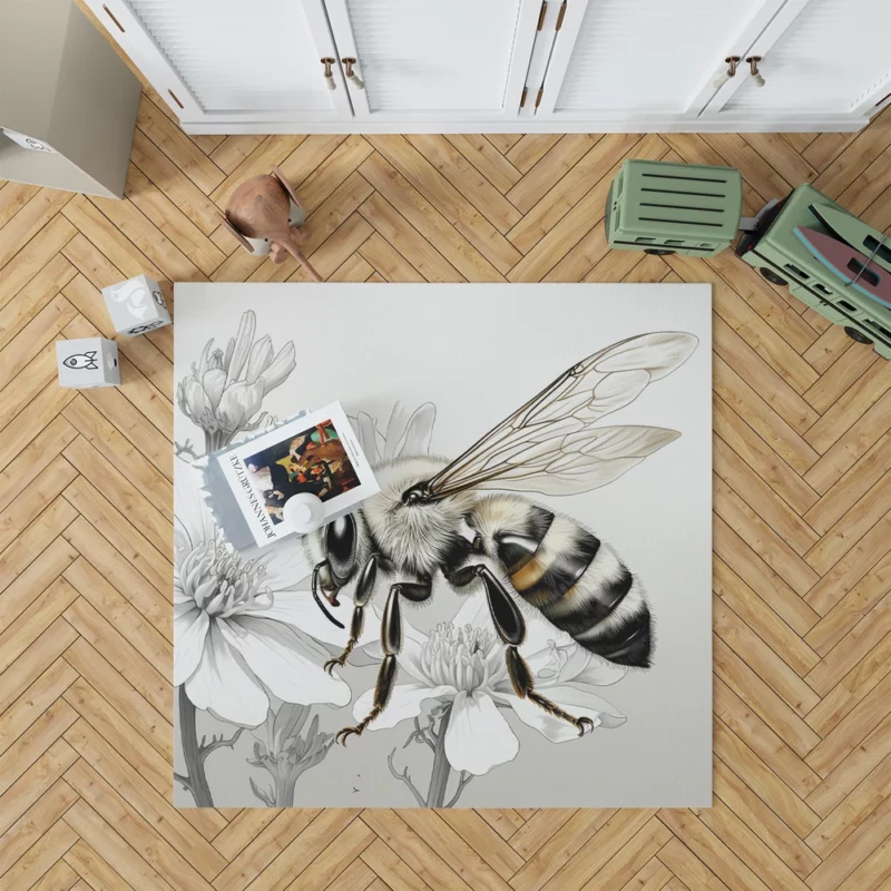 Bee Portrait with Label Rug