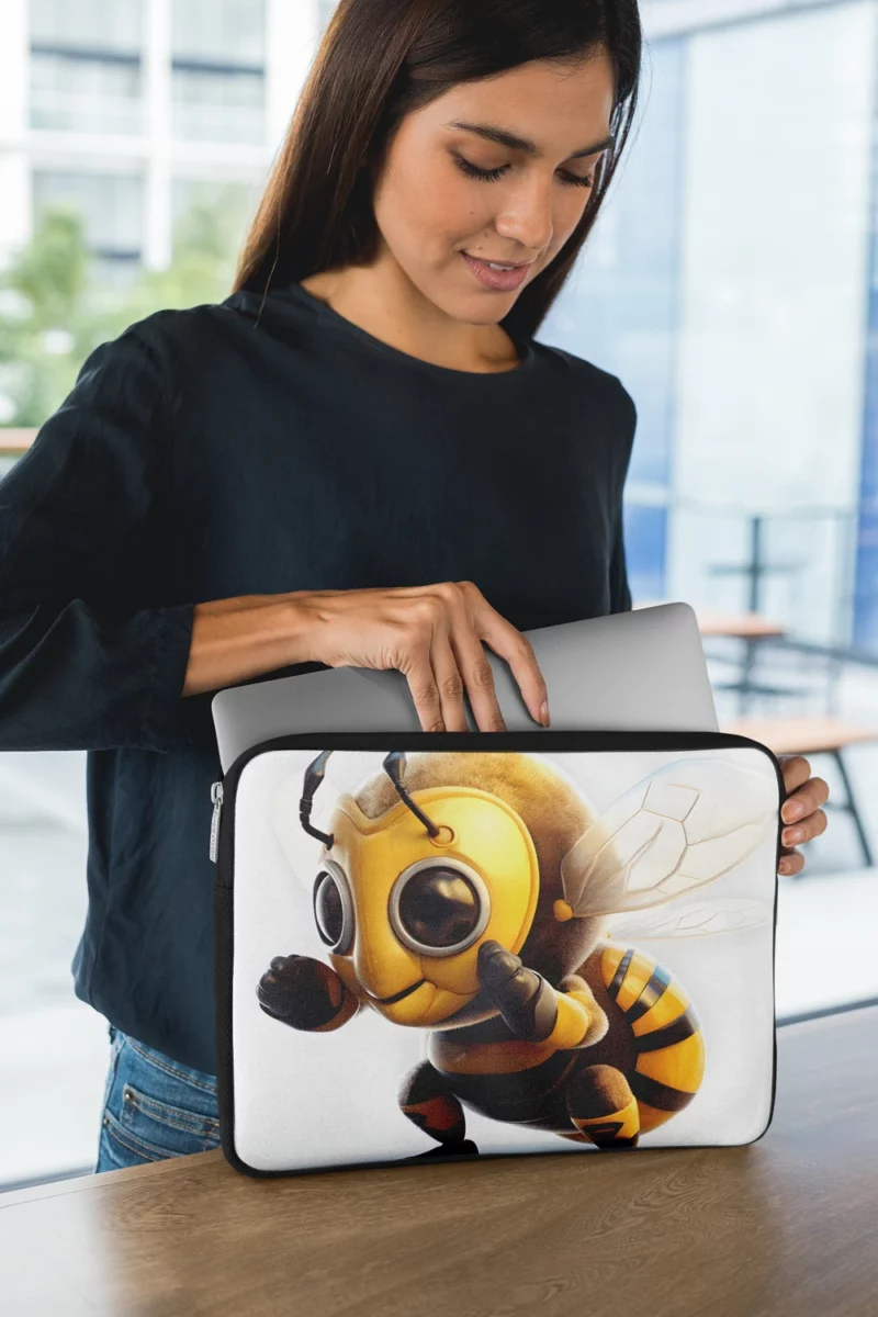 Bee With Headphones Laptop Sleeve 1